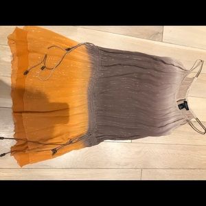 Arden B orange-brown ombré shimmer silk dress/top